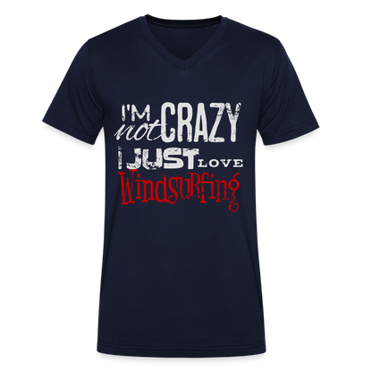 Männer Bio-T-Shirt mit V-Ausschnitt -crazy- - Navy