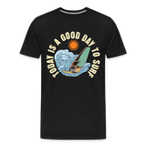 Männer Premium Bio T-Shirt -good day to surf- - Schwarz