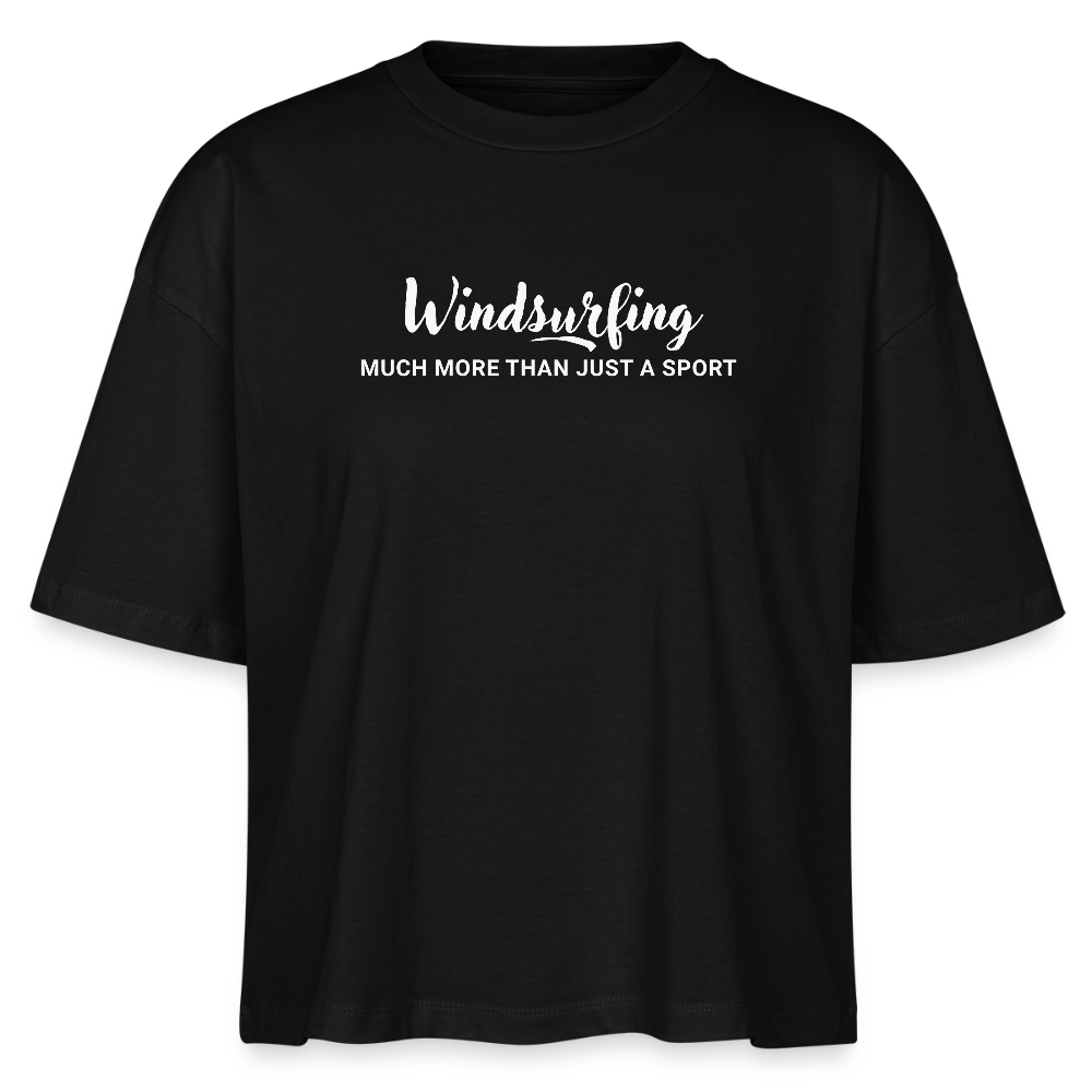 Frauen Boxy Bio-T-Shirt -much more- - Schwarz