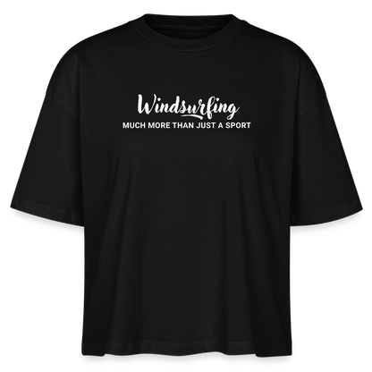 Frauen Boxy Bio-T-Shirt -much more- - Schwarz