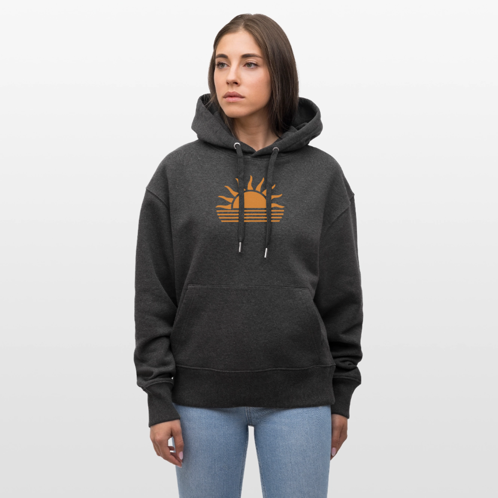 Unisex Relaxed Fit Bio-Hoodie -sunset- - Dunkelgrau meliert