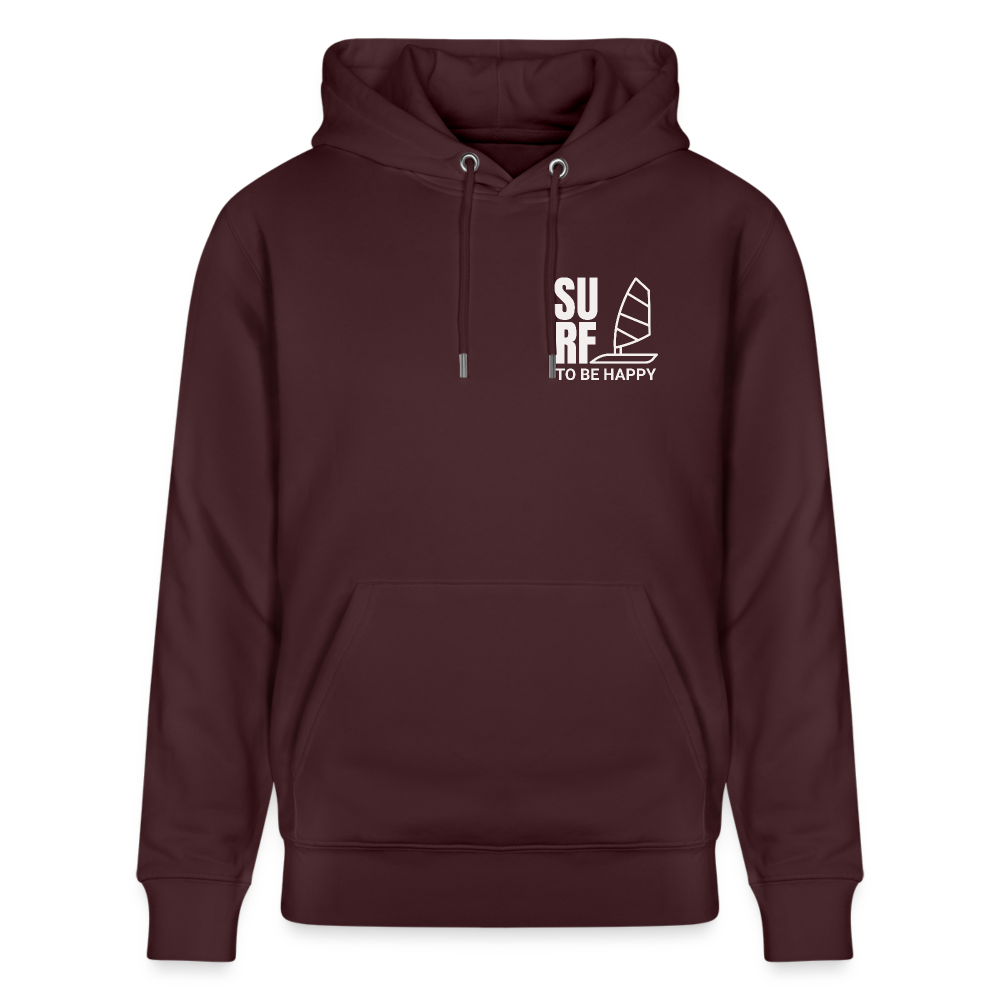 Unisex Bio-Hoodie CRUISER -surf to be happy- - Maroon