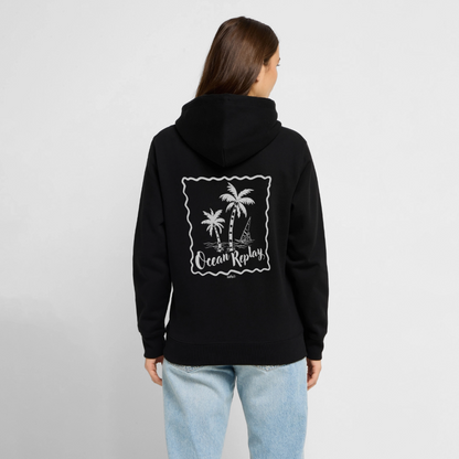 Unisex Bio-Hoodie CRUISER -ocean replay- - Schwarz