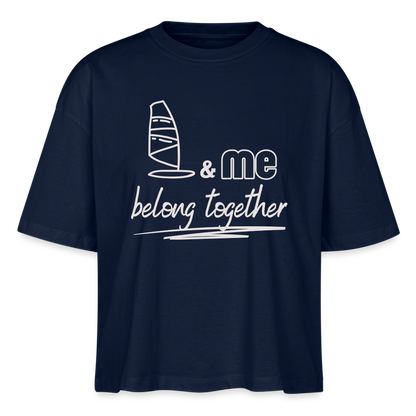 Frauen Boxy Bio-T-Shirt -belong together- - Navy