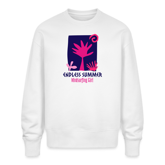 Unisex Oversize Bio Pullover -endless summer- - Weiß