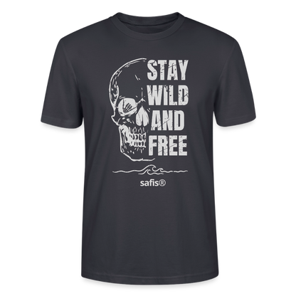 Windsurf T Shirt Herren safis®  -wild and free- Unisex T-Shirt CRAFTER - Dunkles Graublau