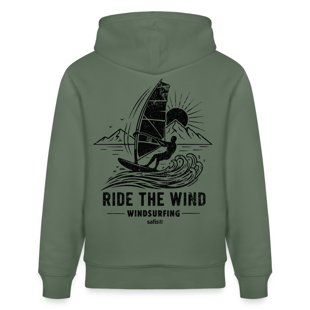 Unisex Bio-Hoodie CRUISER -ride the wind- - Tanngrün