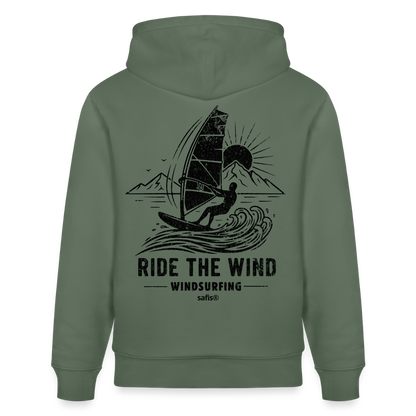 Unisex Bio-Hoodie CRUISER -ride the wind- - Tanngrün