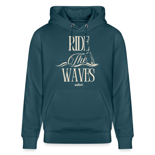 Unisex Bio-Hoodie CRUISER -ride the waves- - Dunkles Petrol