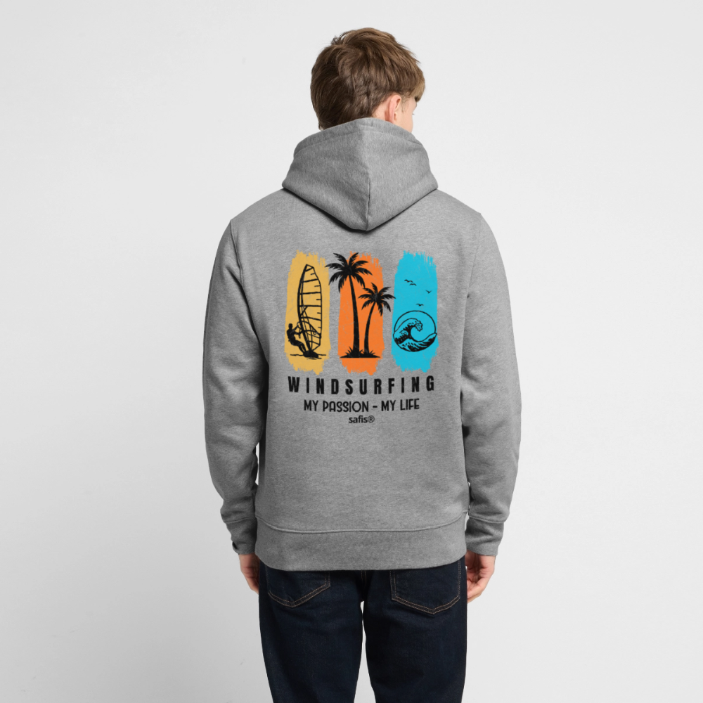 Unisex Bio-Hoodie CRUISER -my passion my life- - Hellgrau marmoriert