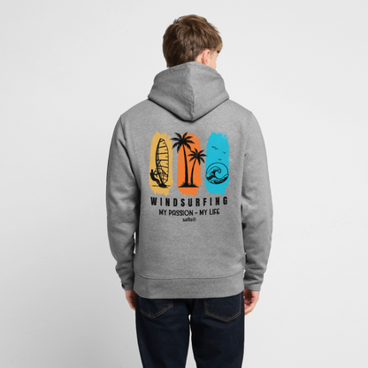 Unisex Bio-Hoodie CRUISER -my passion my life- - Hellgrau marmoriert
