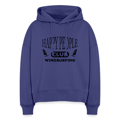 Boxy Frauen Bio Hoodie -happy people- - Dämmerung