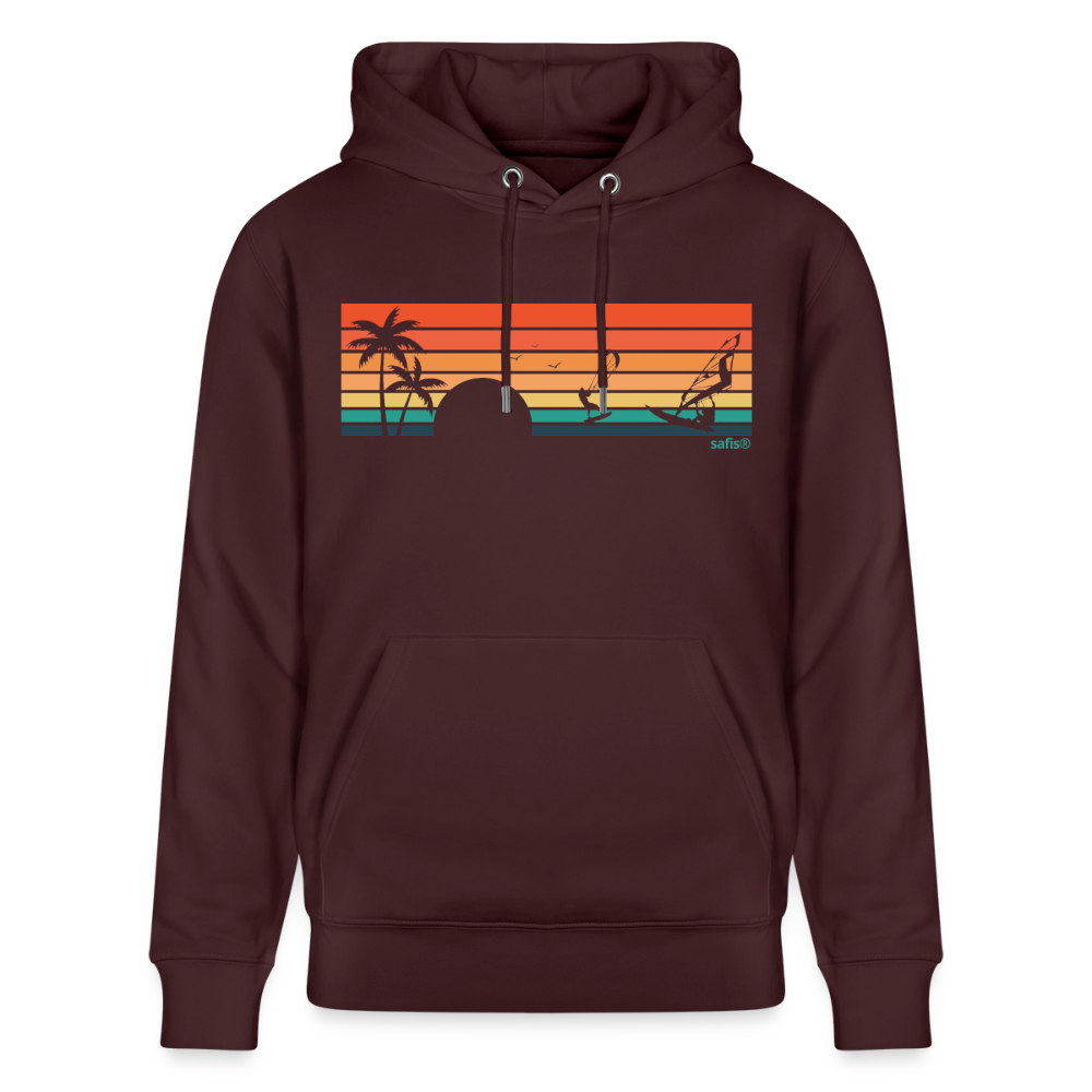 safis® nachhaltige Surfmode -sunset- Unisex Bio-Hoodie CRUISER - Maroon