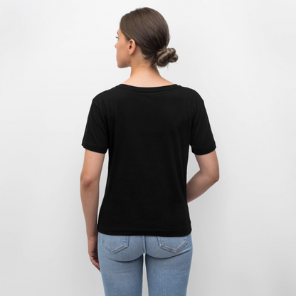 Relaxed Rundhals Frauen Bio-T-Shirt --salt water soul- - Schwarz