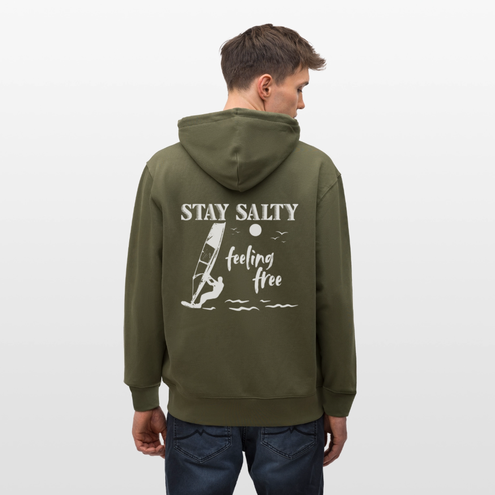 Unisex Bio-Kapuzenjacke CULTIVATOR -stay salty- - Khaki