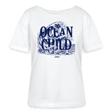 Relaxed Rundhals Frauen Bio-T-Shirt -ocean child- - Weiß