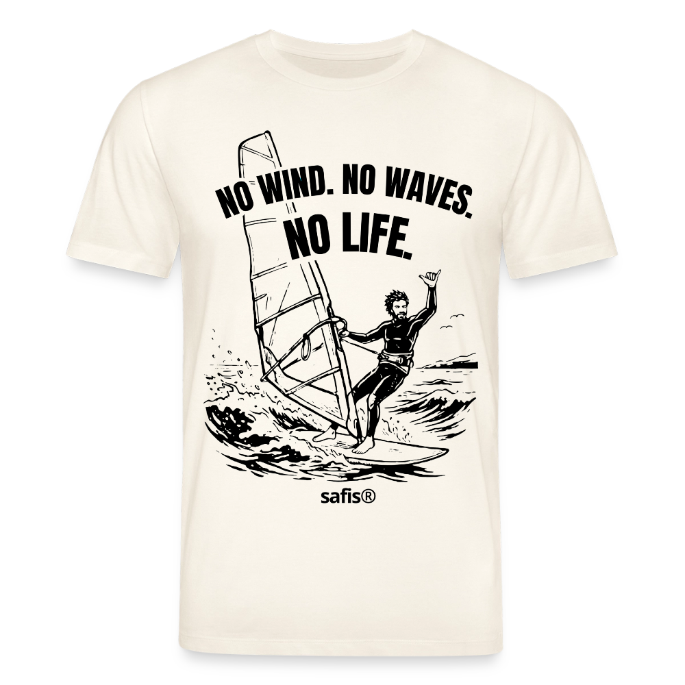 safis® Windsurf Bio-Shirt -no life- Unisex Bio-T-Shirt CREATOR - Naturweiß 