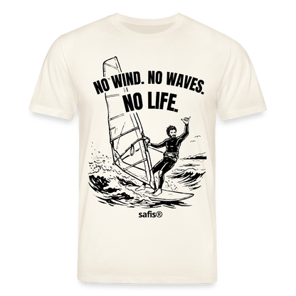 safis® Windsurf Bio-Shirt -no life- Unisex Bio-T-Shirt CREATOR - Naturweiß 