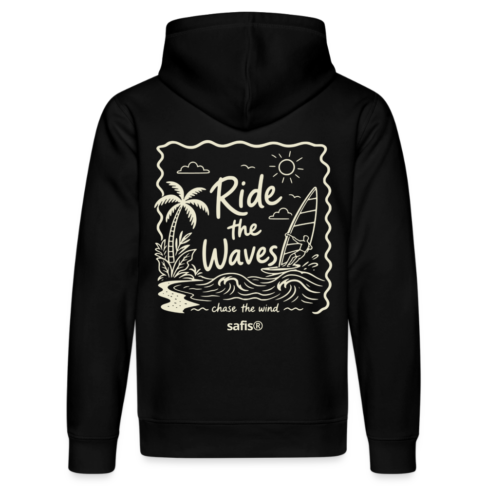 Ride the waves - Unisex Bio-Hoodie DRUMMER - Schwarz