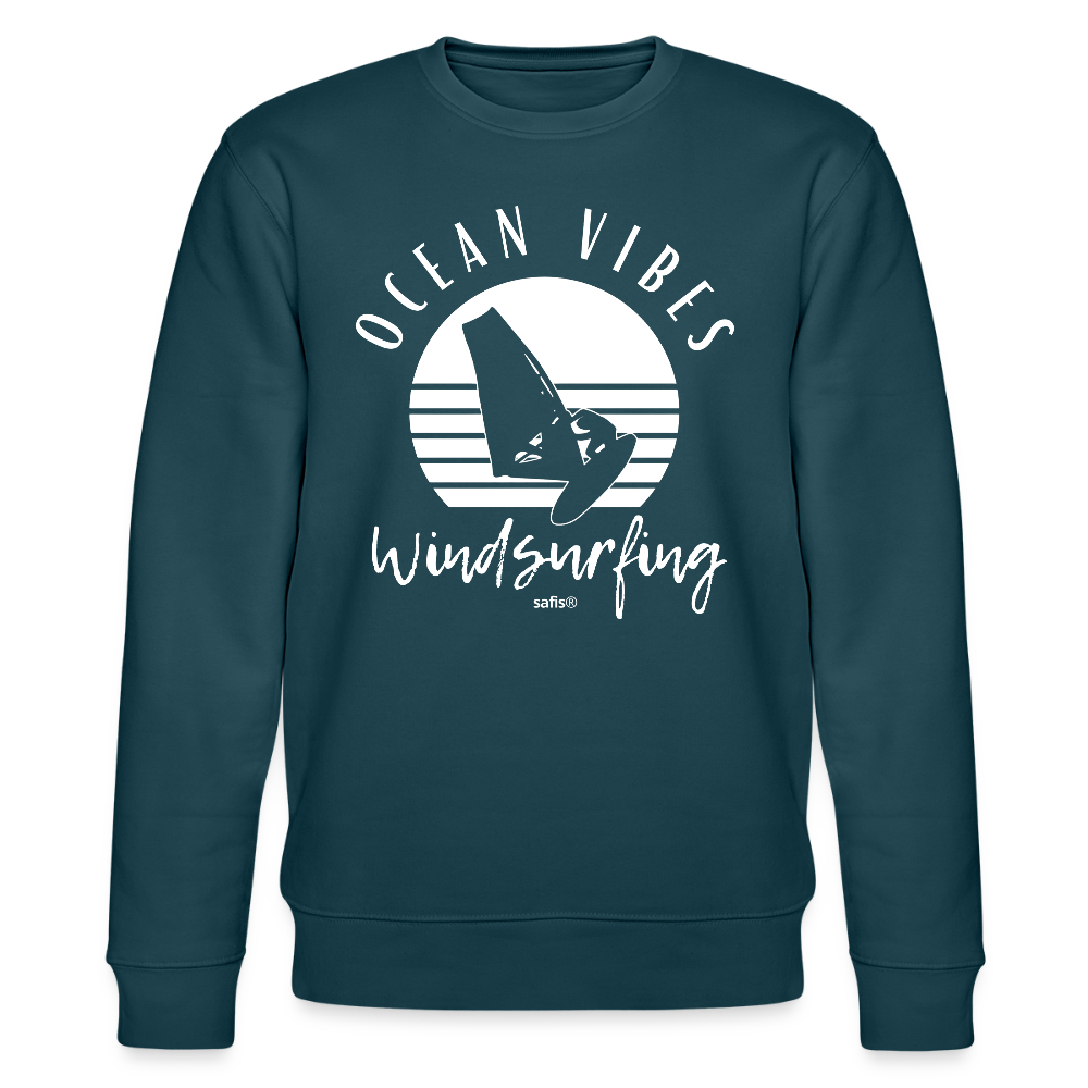 Unisex Bio-Sweatshirt CHANGER -ocean vibes sunset- - Dunkles Petrol