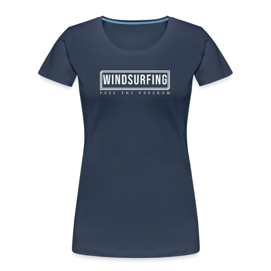 Frauen Premium Bio T-Shirt -feel the freedom I- - Navy