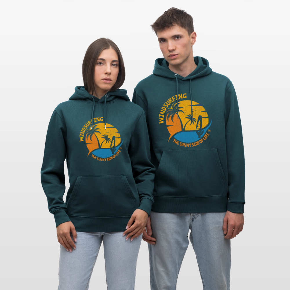 Unisex Bio-Hoodie CRUISER -sunny side- - Dunkles Petrol