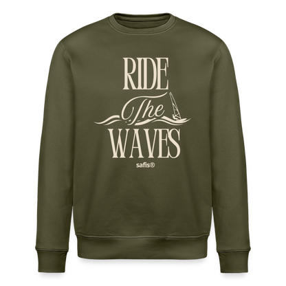 Unisex Bio-Sweatshirt ROLLER -ride the waves- - Khaki