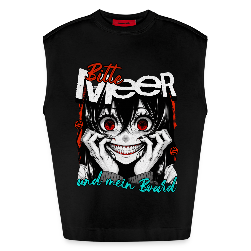 Oversized Organic Tank Top -bitte Meer- - SOLID BLACK
