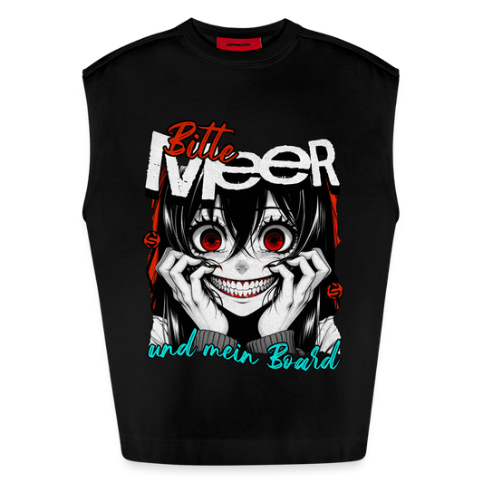 Oversized Organic Tank Top -bitte Meer- - SOLID BLACK