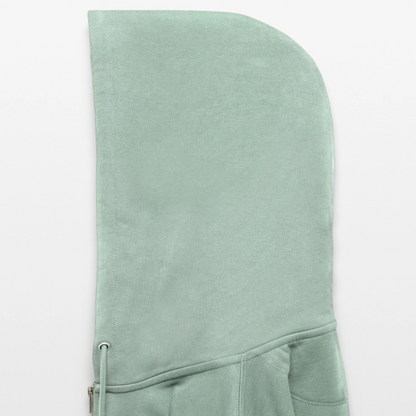 Unisex Bio-Kapuzenjacke -give me wind and water- Safis Shop - Helles Graugrün