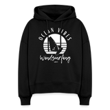 Boxy Frauen Bio Hoodie Nora -ocean vibes sunset- - Schwarz