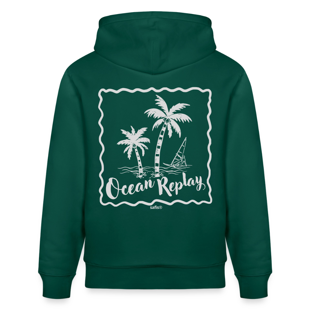 safis® Windsurfer Unisex Bio-Hoodie Cruiser -Ocean Replay- - Forest