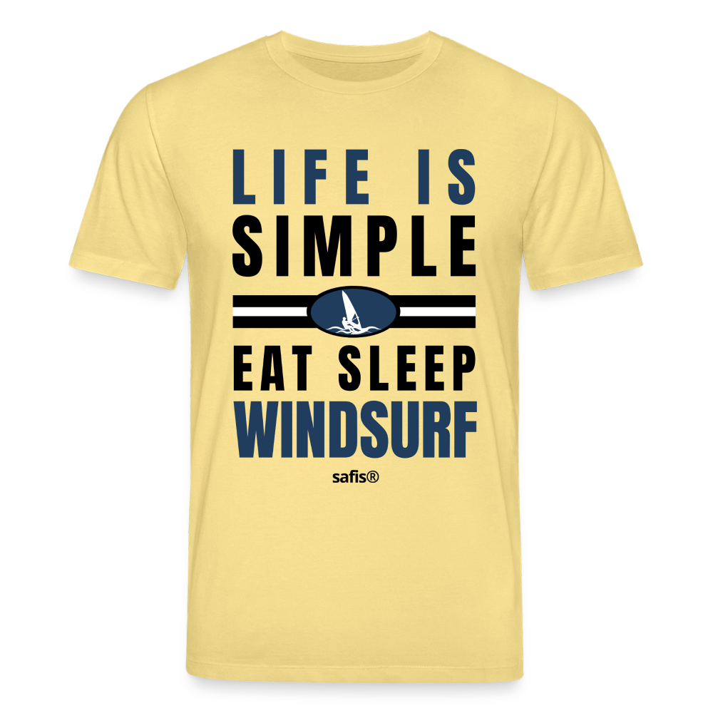 safis Windsurf Shirt Männer -eat sleep windsurf- Unisex Bio-T-Shirt CREATOR - Gelb Viva 