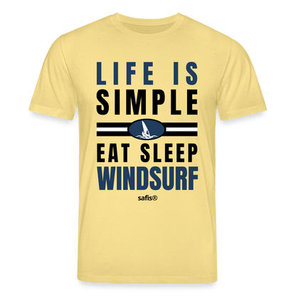 safis Windsurf Shirt Männer -eat sleep windsurf- Unisex Bio-T-Shirt CREATOR - Gelb Viva 