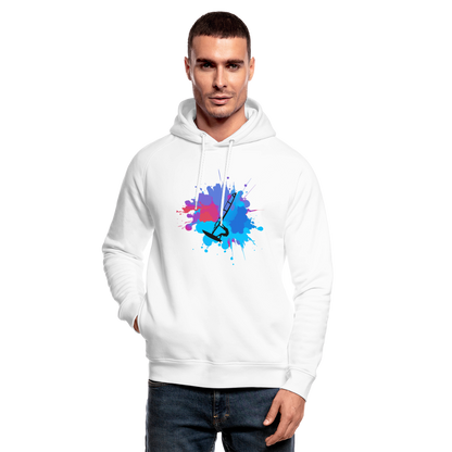 Unisex Bio-Hoodie -Farbklecks- - Weiß