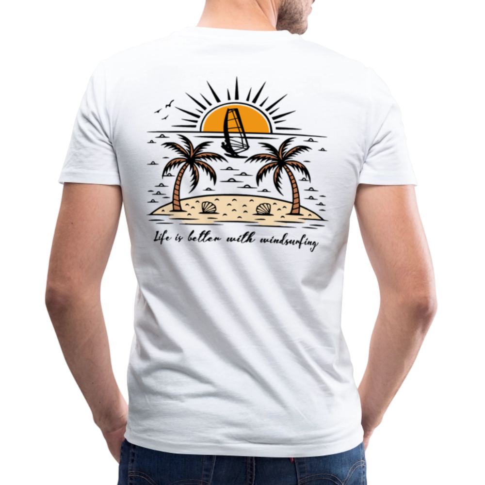 Männer Bio-T-Shirt mit V-Ausschnitt -better life- - Weiß