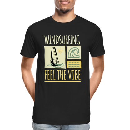 Männer Premium Bio T-Shirt -feel the vibe- - Schwarz