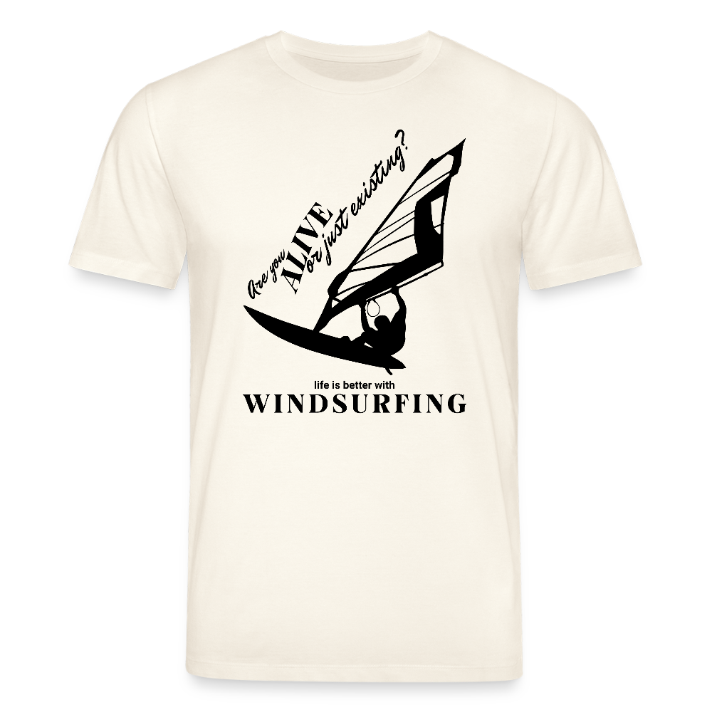 T Shirt Windsurf CREATOR -are you alive- - Naturweiß 