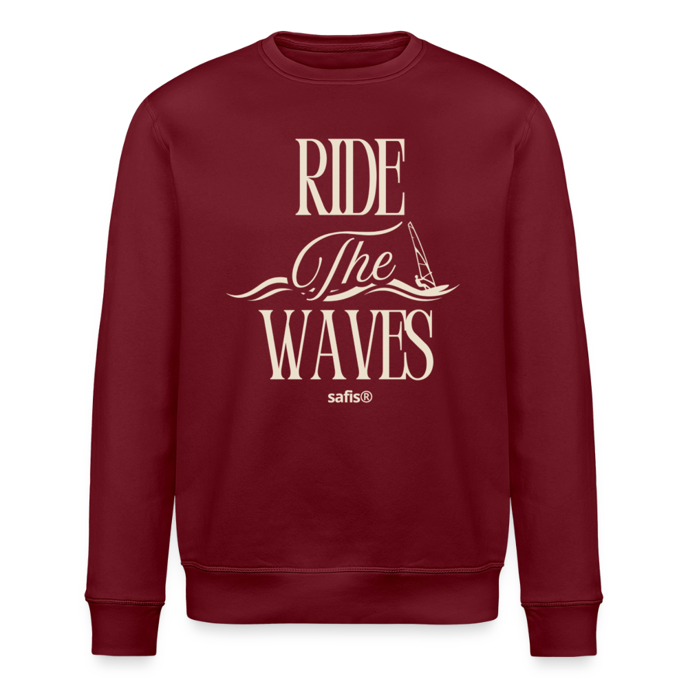 Unisex Bio-Sweatshirt ROLLER -ride the waves- - Burgunderrot