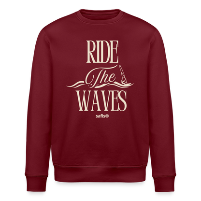 Unisex Bio-Sweatshirt ROLLER -ride the waves- - Burgunderrot