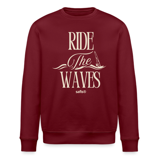 Unisex Bio-Sweatshirt ROLLER -ride the waves- - Burgunderrot