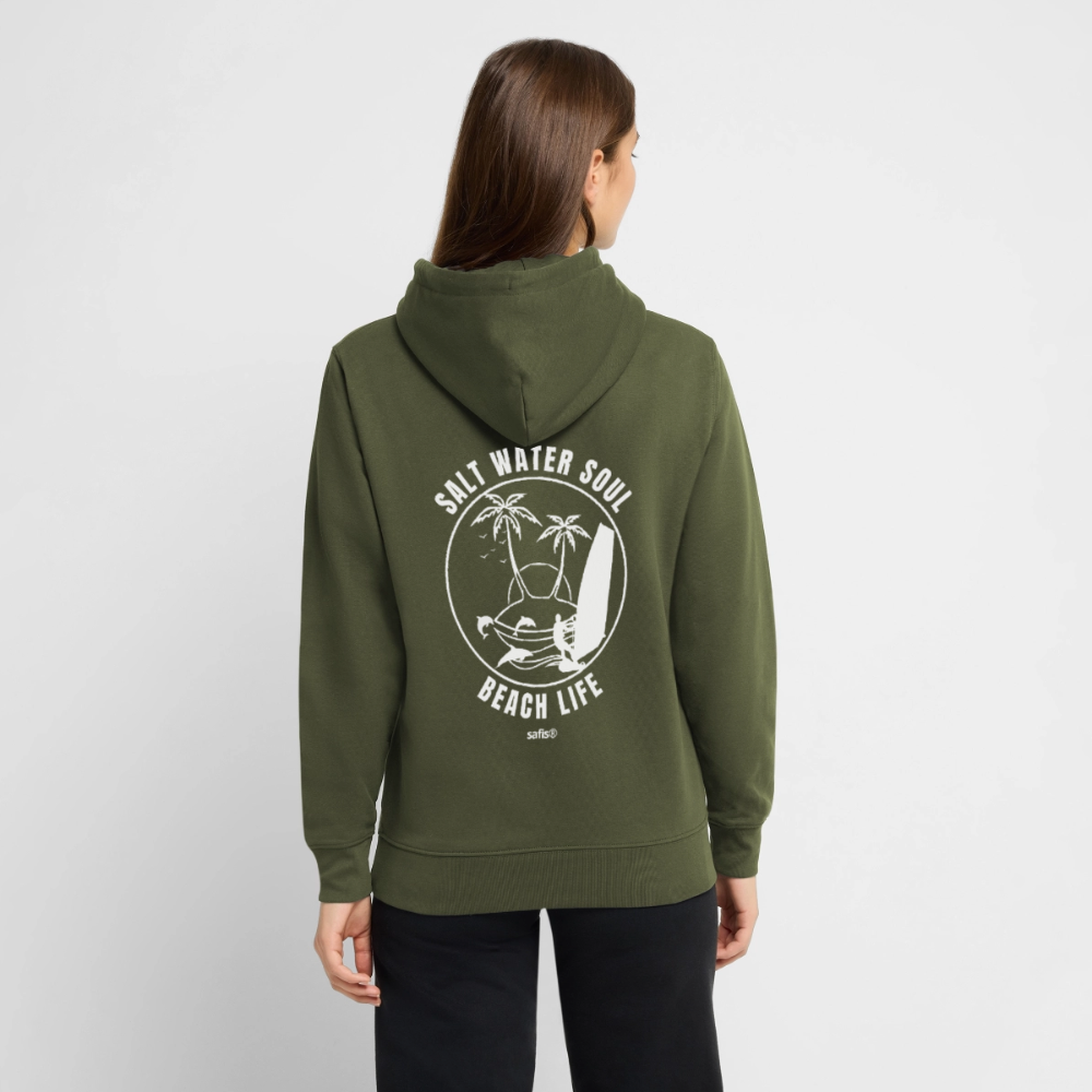 Unisex Bio-Hoodie CRUISER -salt water soul- - Khaki Grün