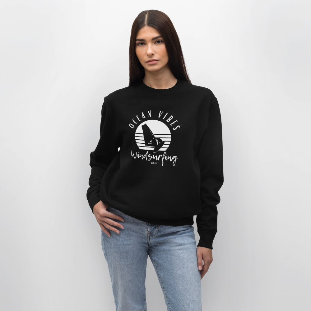 Unisex Bio-Sweatshirt CHANGER -ocean vibes sunset- - Schwarz