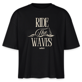 Frauen Boxy Bio-T-Shirt Nova -ride the waves- - Schwarz