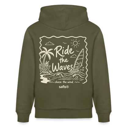 safis Windsurfer Hoodie Männer  -ride the waves- - Khaki Grün