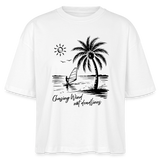 Frauen Boxy Bio-T-Shirt -chasing wind- - Weiß