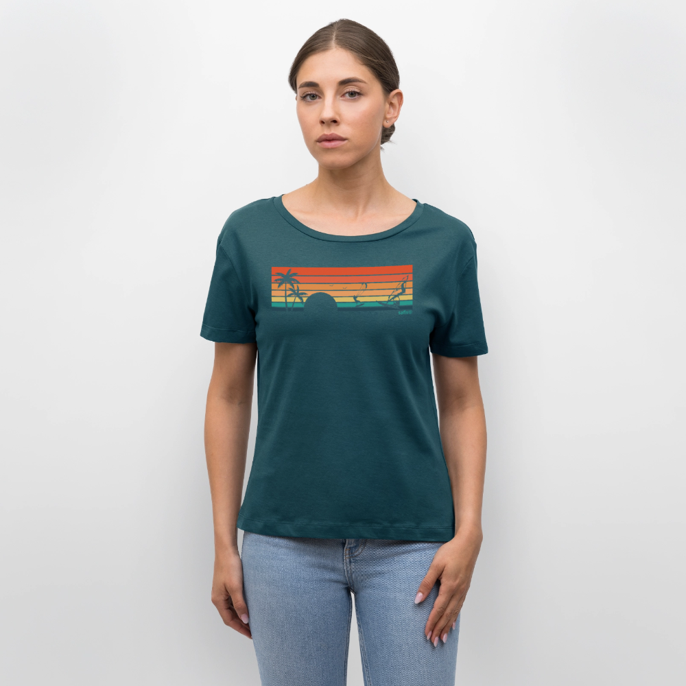 -sunset- Stanley/Stella Relaxed Rundhals Frauen Bio-T-Shirt SERENA - Dunkles Petrol
