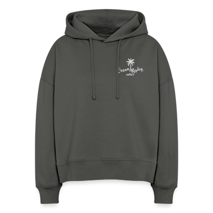 safis® Windsurfer  Frauen Bio Hoodie Nora -ocean replay- - Anthrazit