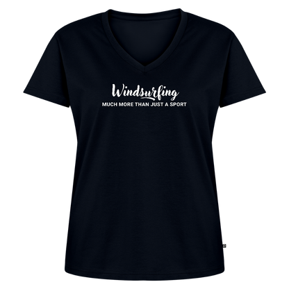 Geschenke Für Windsurfer - T-Shirt mit V-Ausschnitt -much more- - Navy