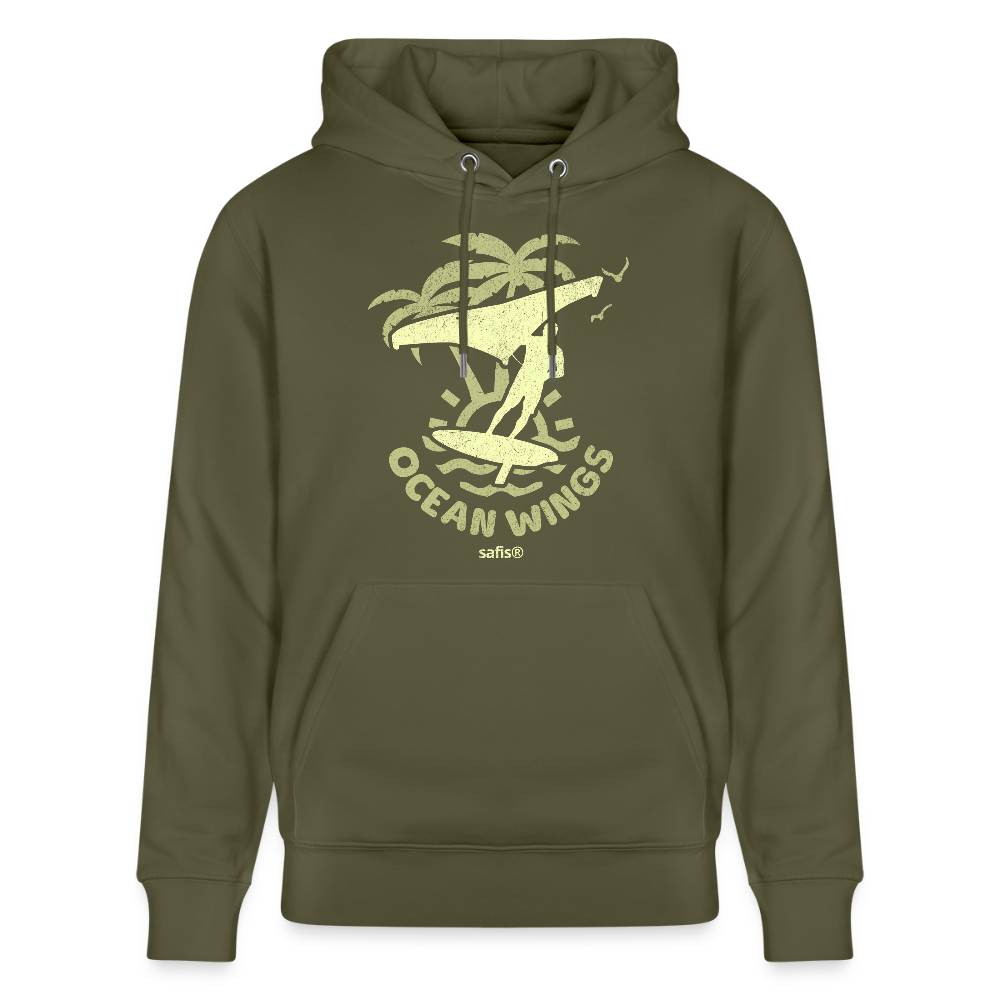Unisex Bio-Hoodie CRUISER -ocean wings- - Khaki Grün